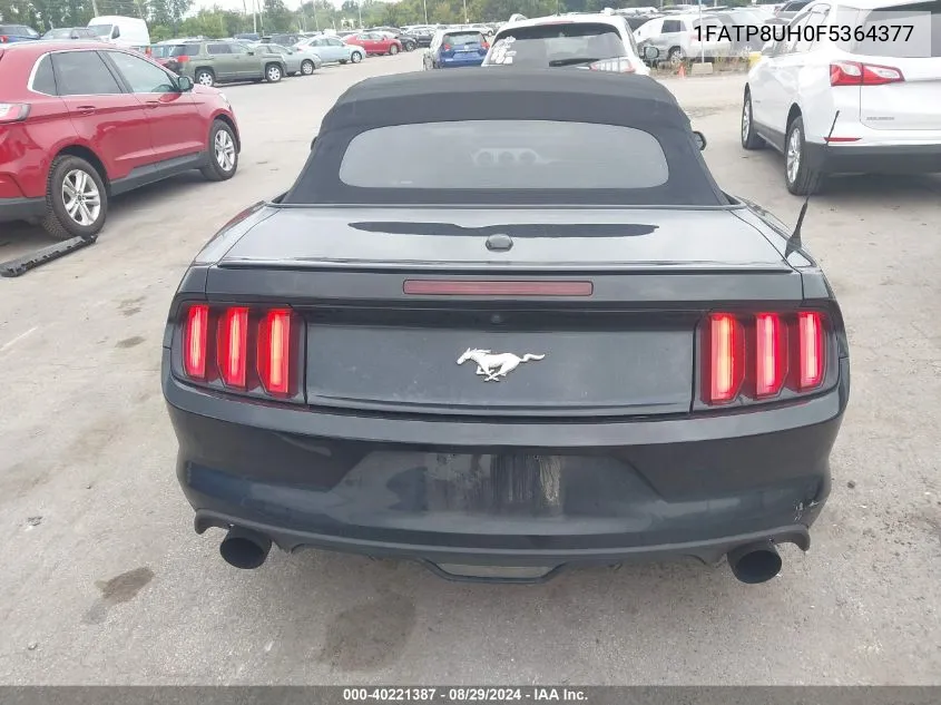 2015 Ford Mustang Ecoboost Premium VIN: 1FATP8UH0F5364377 Lot: 40221387