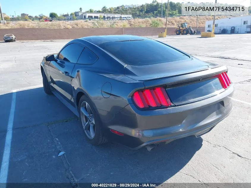 2015 Ford Mustang V6 VIN: 1FA6P8AM7F5434715 Lot: 40221829