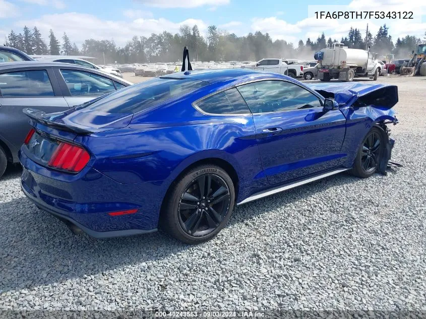 1FA6P8TH7F5343122 2015 Ford Mustang Ecoboost