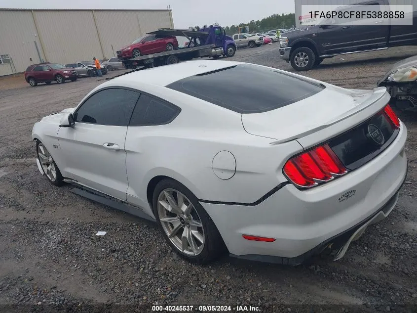 2015 Ford Mustang Gt VIN: 1FA6P8CF8F5388858 Lot: 40245537