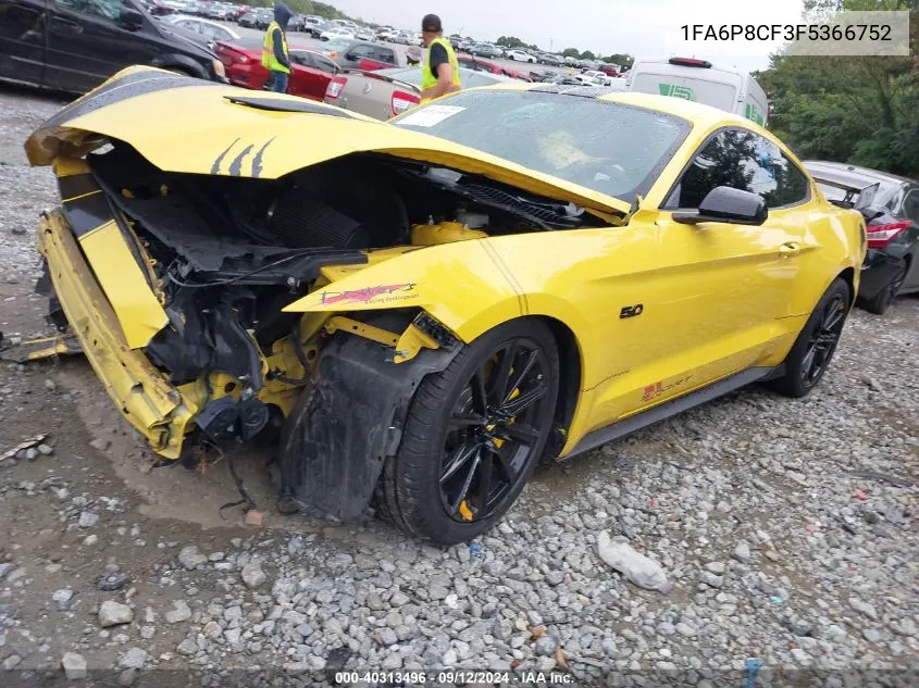 2015 Ford Mustang Gt VIN: 1FA6P8CF3F5366752 Lot: 40313496