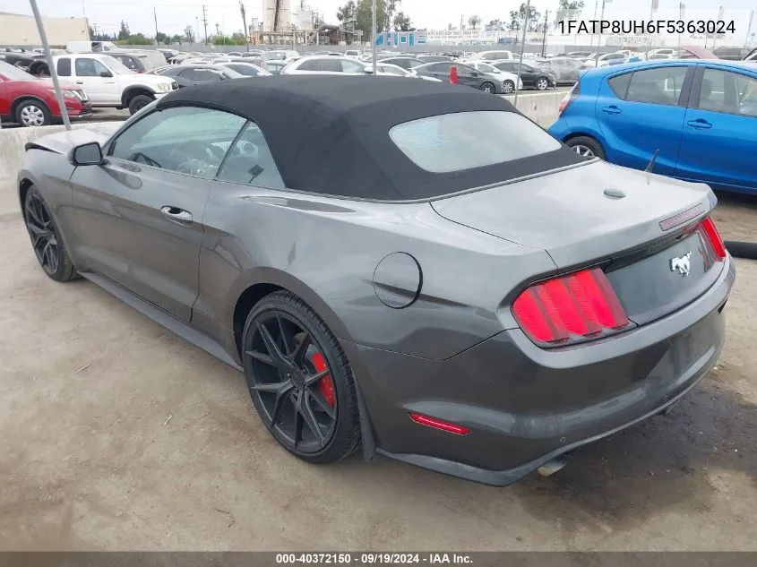 2015 Ford Mustang Ecoboost Premium VIN: 1FATP8UH6F5363024 Lot: 40372150