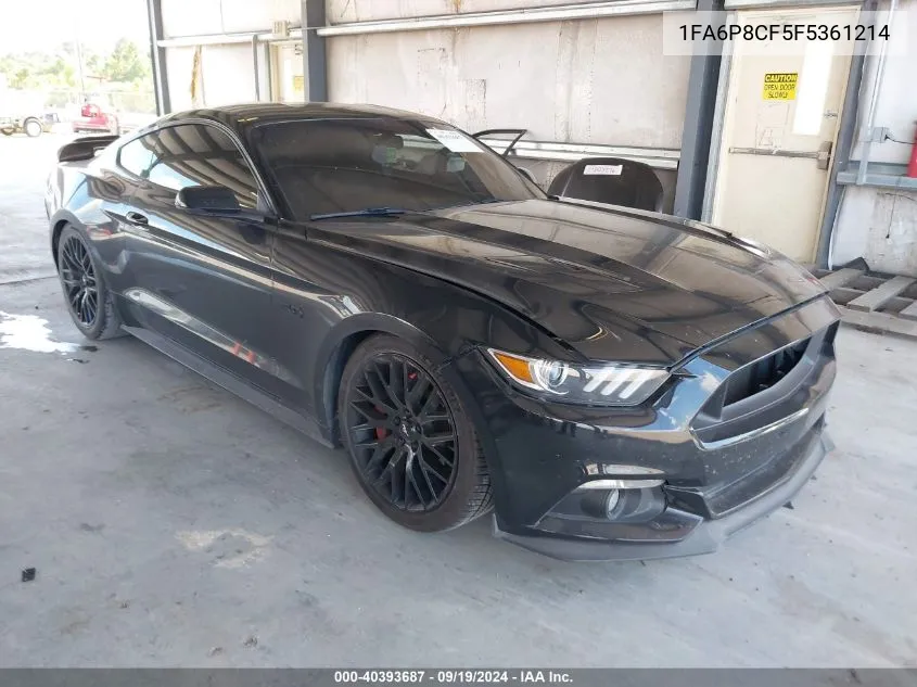 2015 Ford Mustang Gt Premium VIN: 1FA6P8CF5F5361214 Lot: 40393687