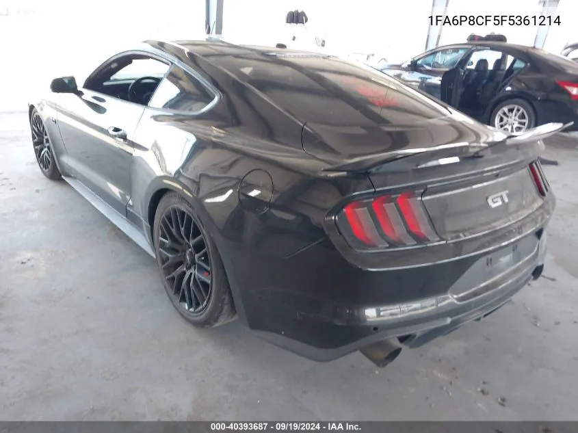 2015 Ford Mustang Gt Premium VIN: 1FA6P8CF5F5361214 Lot: 40393687