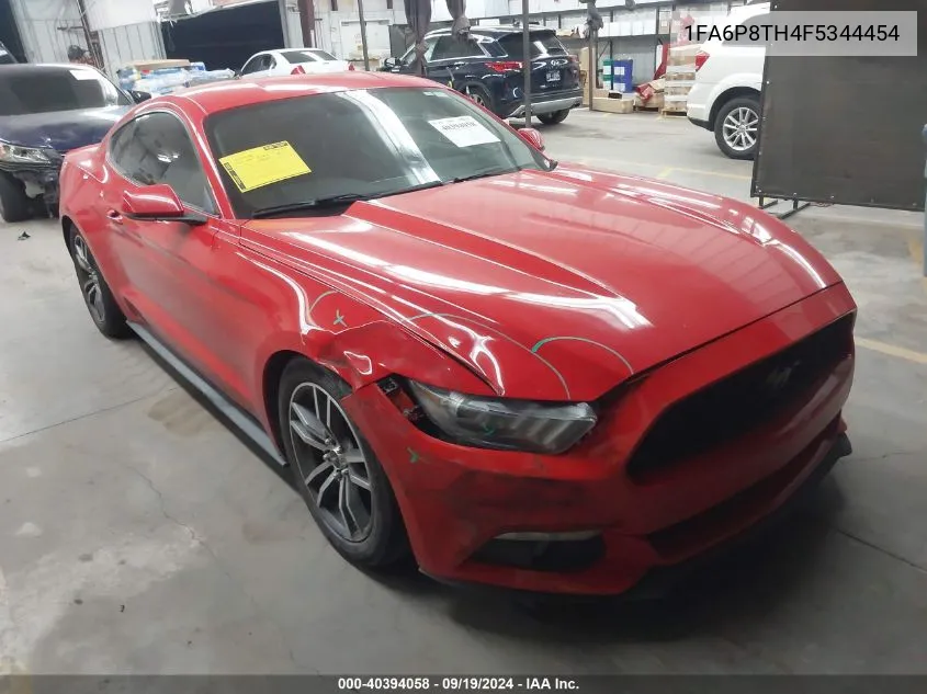 2015 Ford Mustang Ecoboost VIN: 1FA6P8TH4F5344454 Lot: 40394058