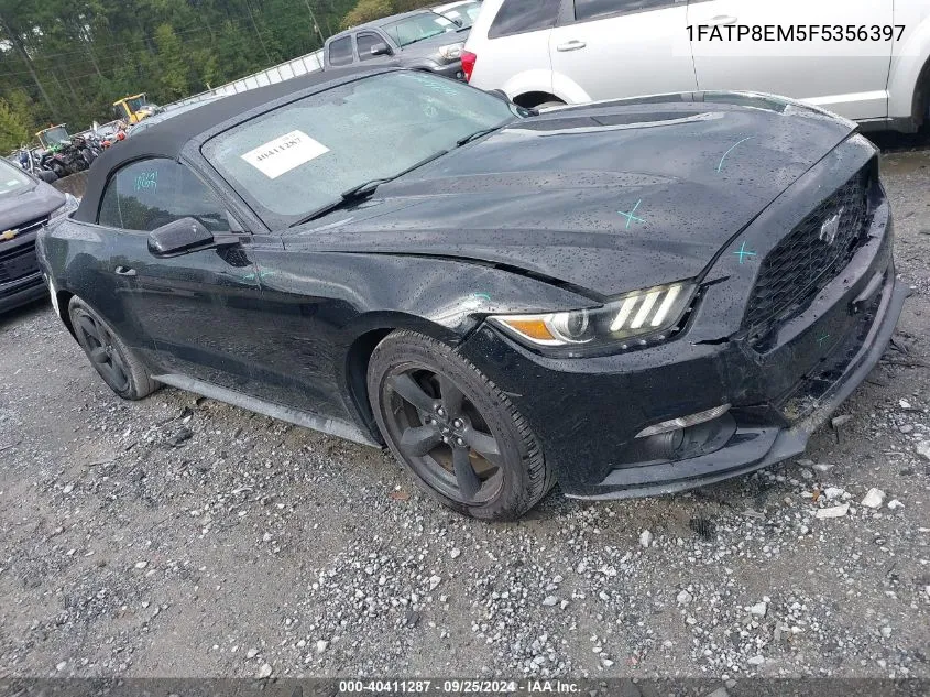 2015 Ford Mustang V6 VIN: 1FATP8EM5F5356397 Lot: 40411287