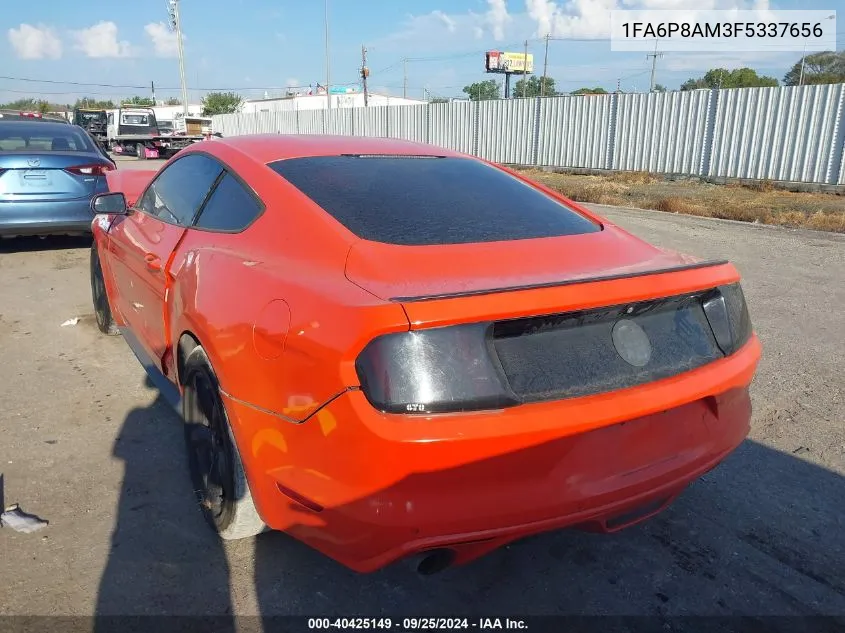 2015 Ford Mustang V6 VIN: 1FA6P8AM3F5337656 Lot: 40425149