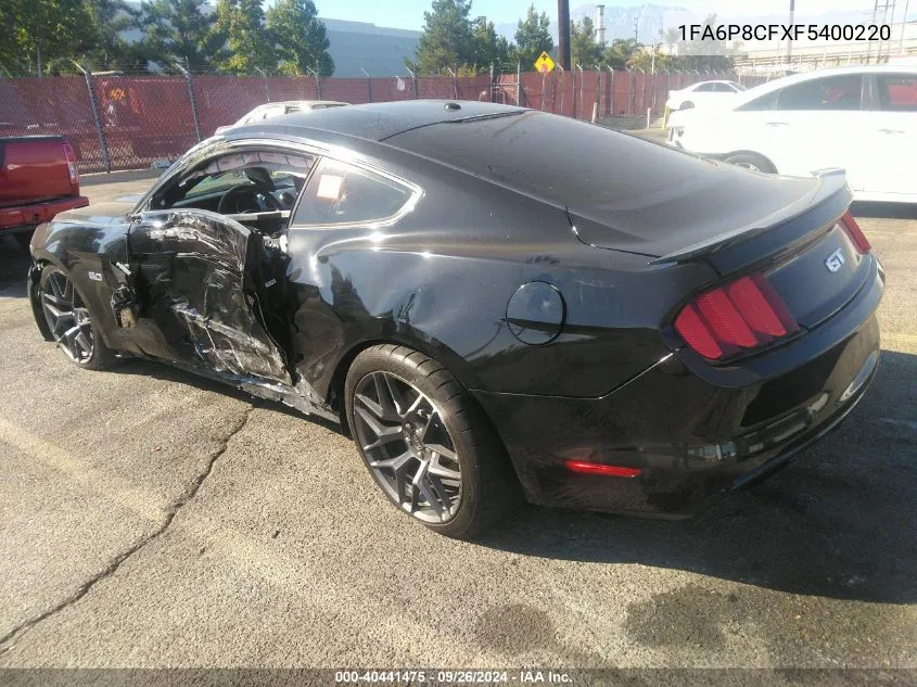 2015 Ford Mustang Gt Premium VIN: 1FA6P8CFXF5400220 Lot: 40441475