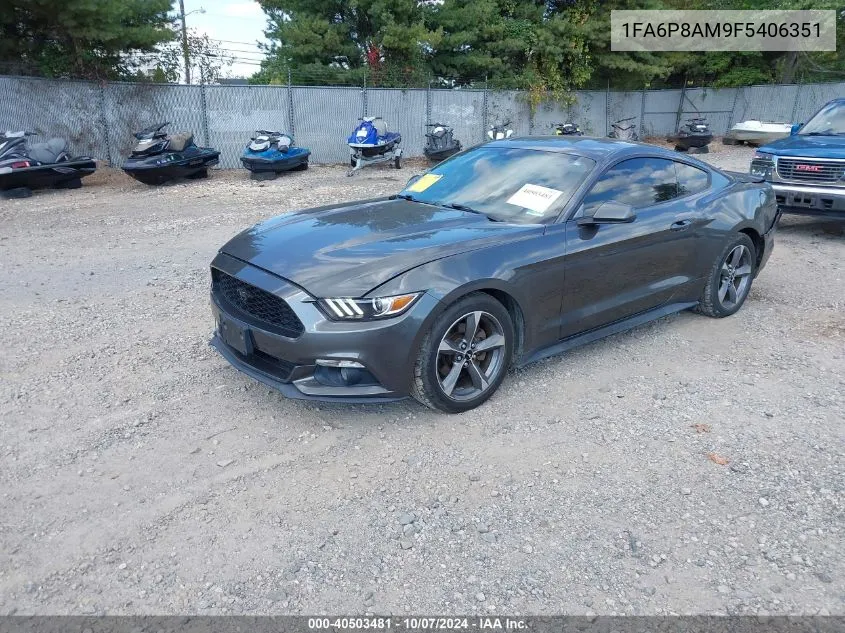 2015 Ford Mustang V6 VIN: 1FA6P8AM9F5406351 Lot: 40503481