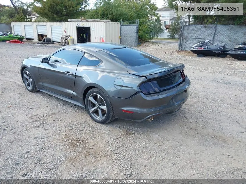 2015 Ford Mustang V6 VIN: 1FA6P8AM9F5406351 Lot: 40503481