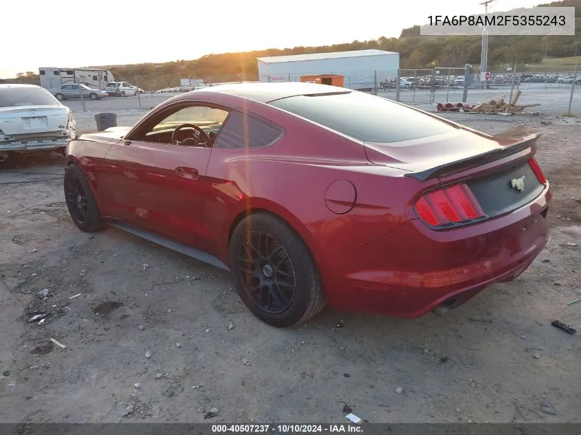 2015 Ford Mustang V6 VIN: 1FA6P8AM2F5355243 Lot: 40507237