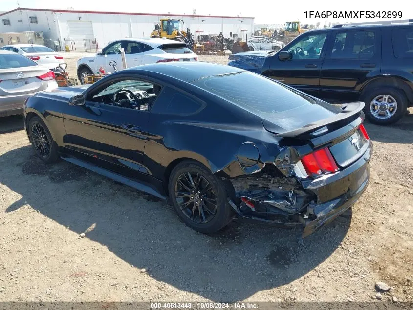 2015 Ford Mustang V6 VIN: 1FA6P8AMXF5342899 Lot: 40513448