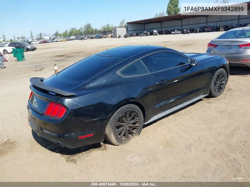 2015 Ford Mustang V6 VIN: 1FA6P8AMXF5342899 Lot: 40513448