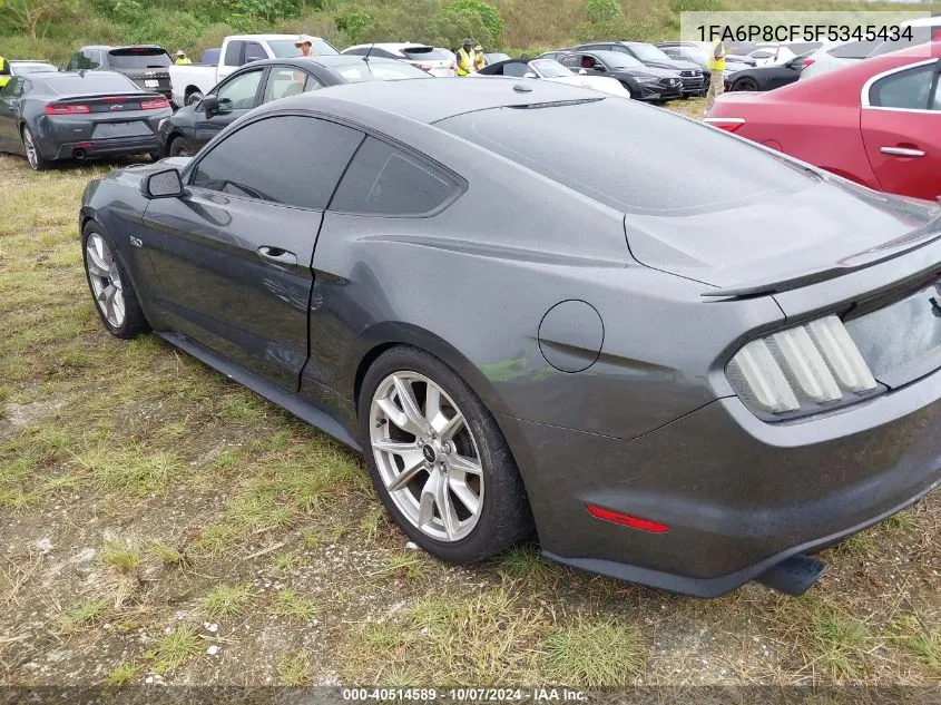 2015 Ford Mustang Gt VIN: 1FA6P8CF5F5345434 Lot: 40514589