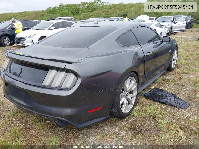 2015 Ford Mustang Gt VIN: 1FA6P8CF5F5345434 Lot: 40514589