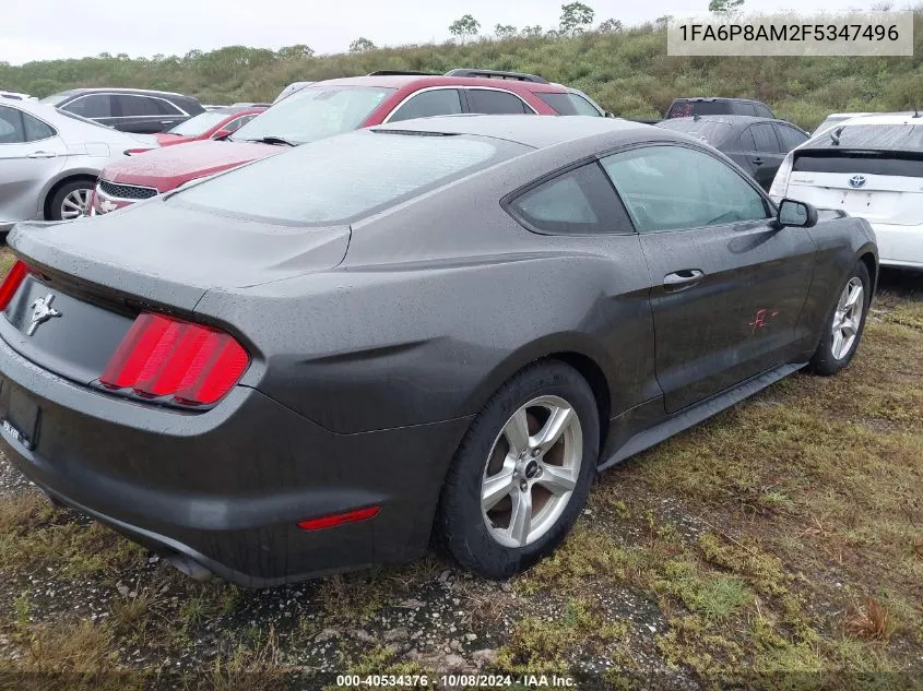 2015 Ford Mustang VIN: 1FA6P8AM2F5347496 Lot: 40534376