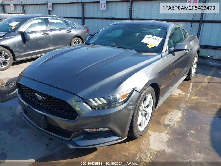 2015 Ford Mustang V6 VIN: 1FA6P8AM2F5403470 Lot: 40536563