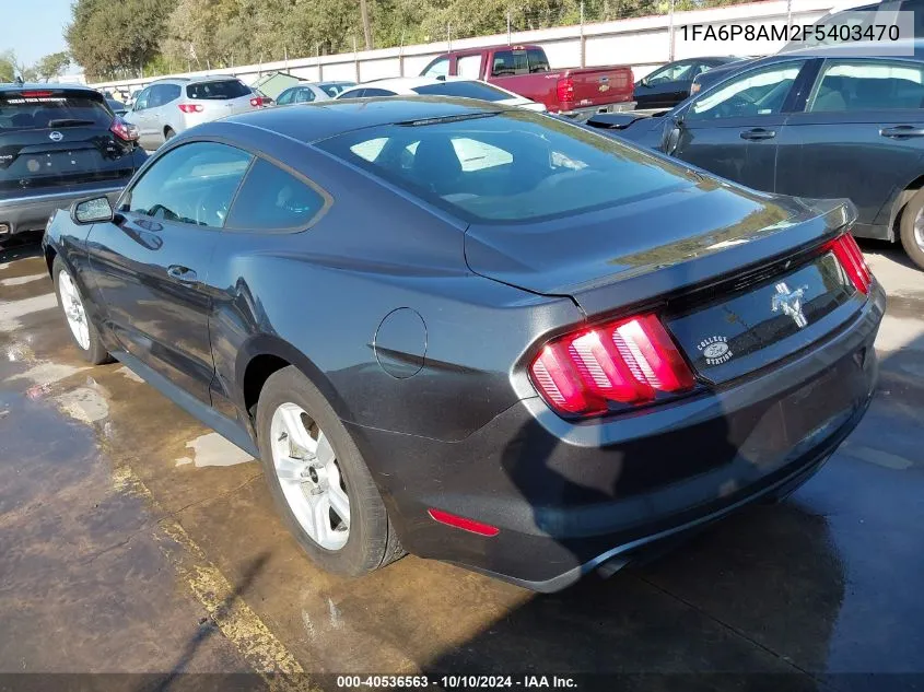 2015 Ford Mustang V6 VIN: 1FA6P8AM2F5403470 Lot: 40536563