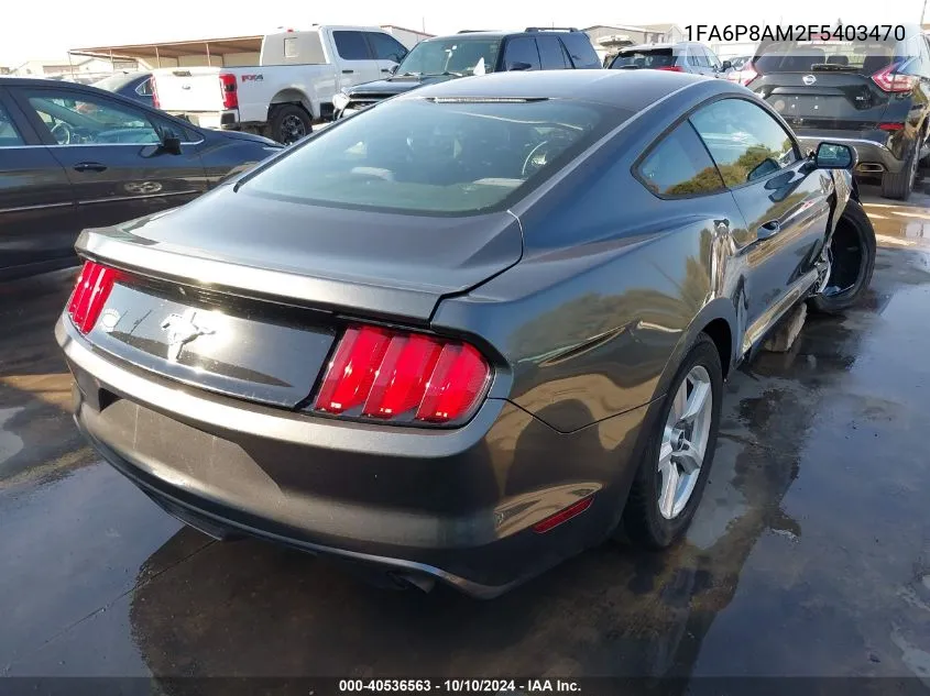 2015 Ford Mustang V6 VIN: 1FA6P8AM2F5403470 Lot: 40536563