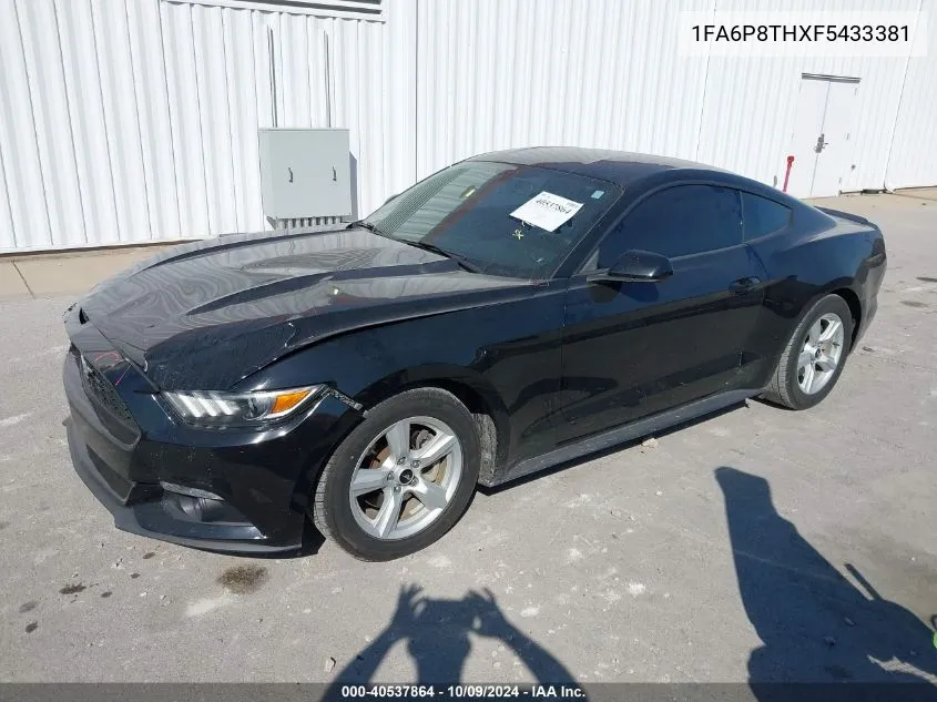 2015 Ford Mustang VIN: 1FA6P8THXF5433381 Lot: 40537864