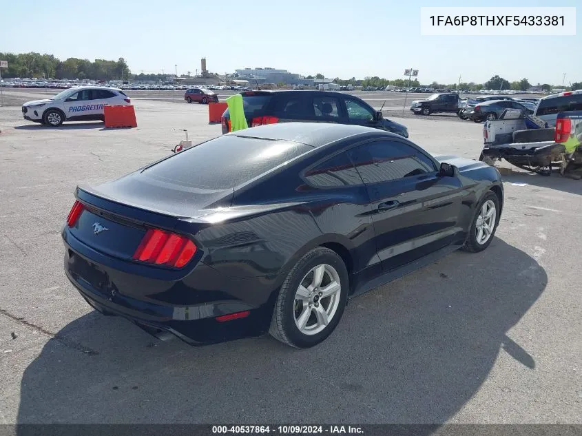 2015 Ford Mustang VIN: 1FA6P8THXF5433381 Lot: 40537864