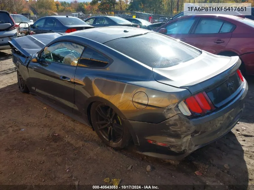 2015 Ford Mustang VIN: 1FA6P8THXF5417651 Lot: 40543053