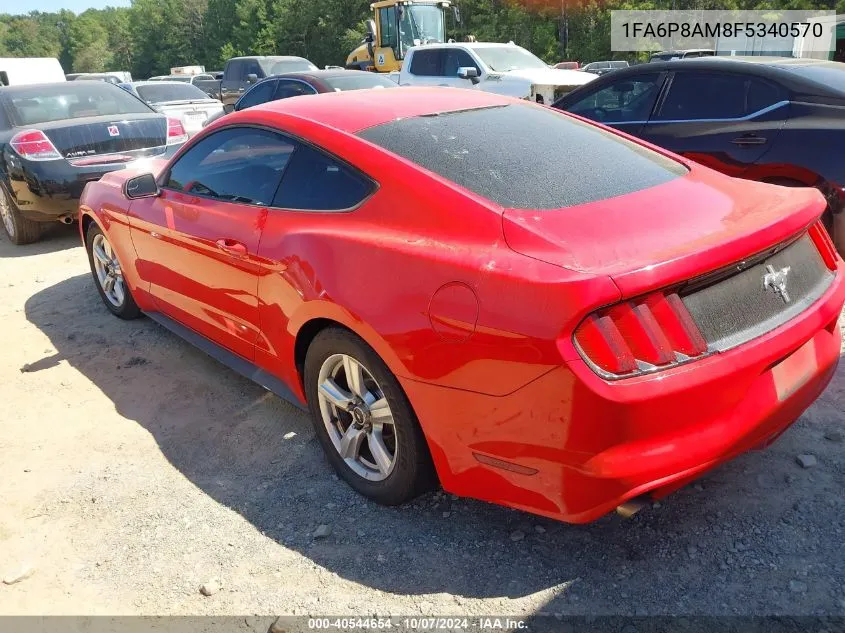 2015 Ford Mustang V6 VIN: 1FA6P8AM8F5340570 Lot: 40544654