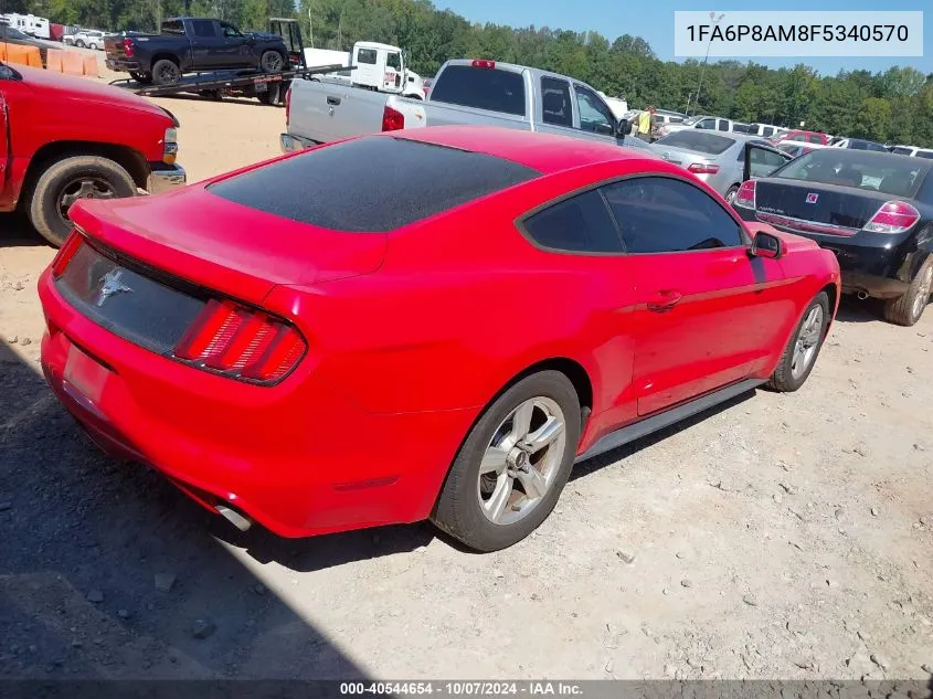 2015 Ford Mustang V6 VIN: 1FA6P8AM8F5340570 Lot: 40544654