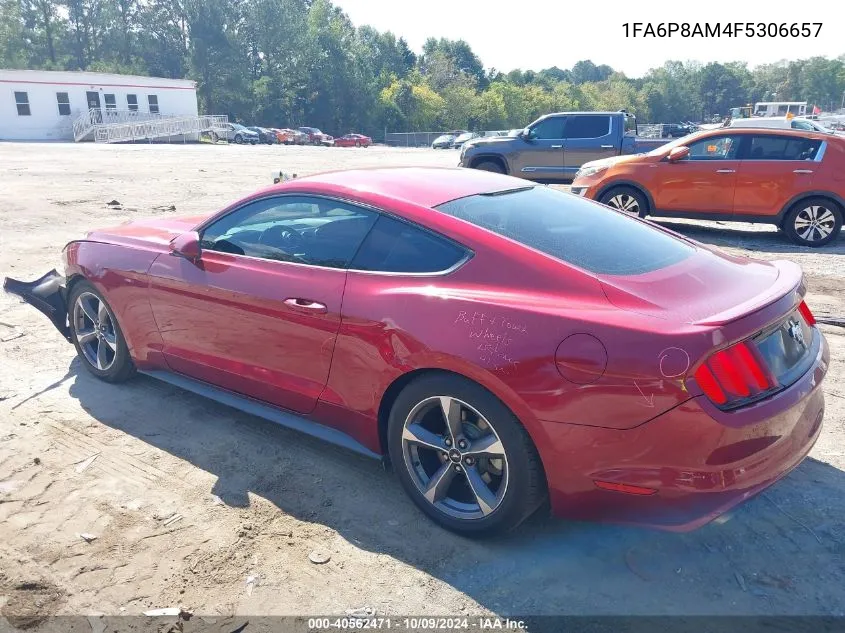 2015 Ford Mustang V6 VIN: 1FA6P8AM4F5306657 Lot: 40562471