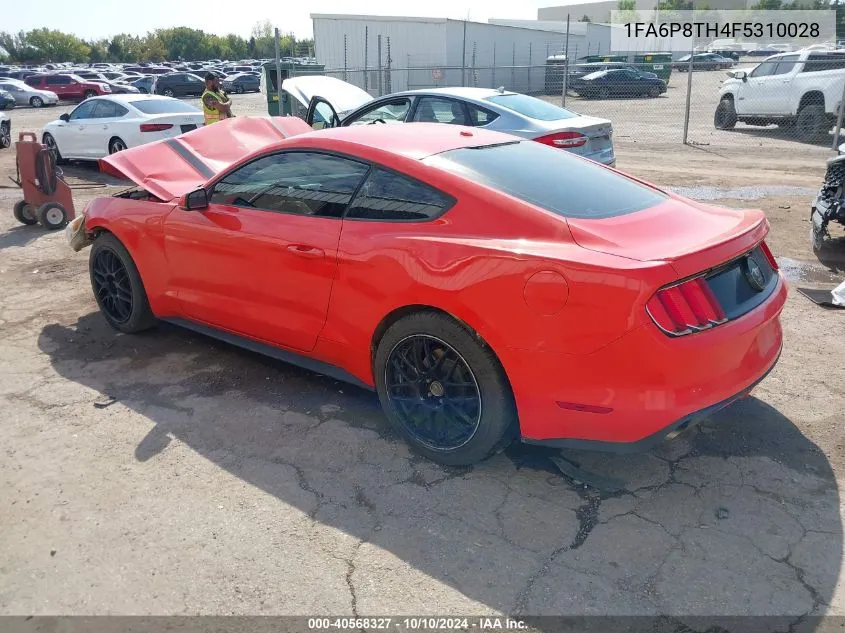 2015 Ford Mustang Ecoboost VIN: 1FA6P8TH4F5310028 Lot: 40568327