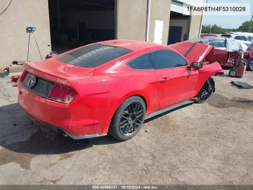 2015 Ford Mustang Ecoboost VIN: 1FA6P8TH4F5310028 Lot: 40568327