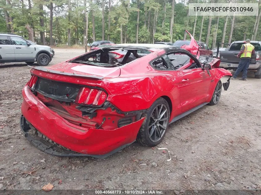 2015 Ford Mustang Gt Premium VIN: 1FA6P8CF0F5310946 Lot: 40568773