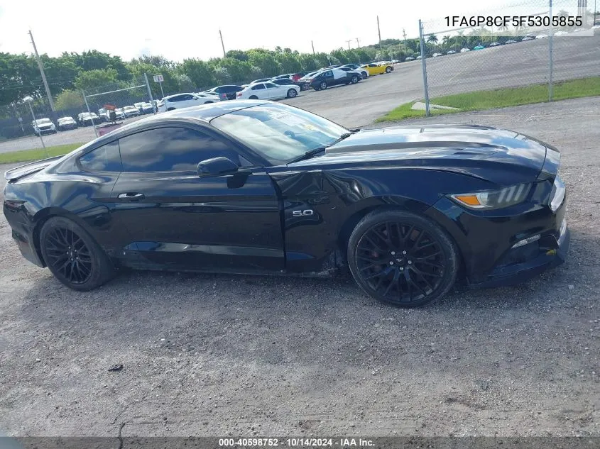 2015 Ford Mustang Gt Premium VIN: 1FA6P8CF5F5305855 Lot: 40598752