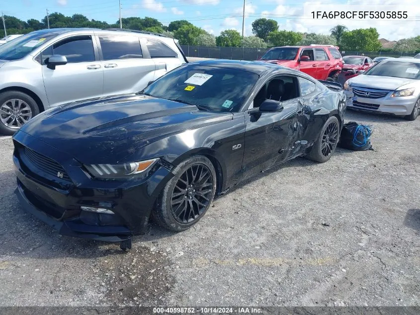 2015 Ford Mustang Gt Premium VIN: 1FA6P8CF5F5305855 Lot: 40598752