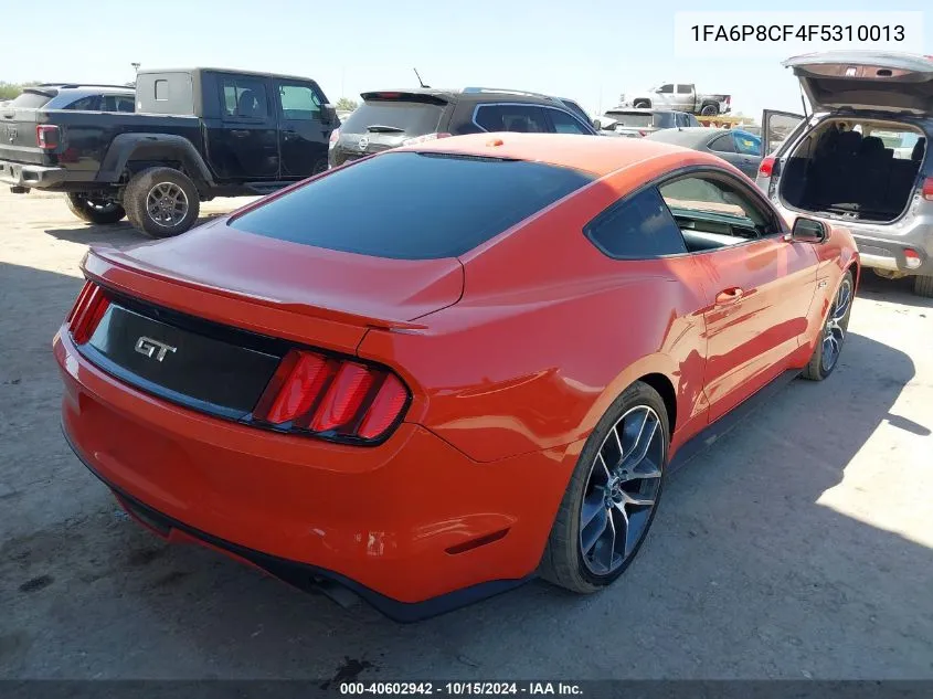 2015 Ford Mustang Gt Premium VIN: 1FA6P8CF4F5310013 Lot: 40602942