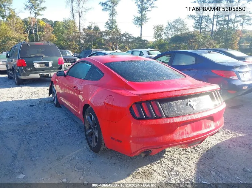 2015 Ford Mustang V6 VIN: 1FA6P8AM4F5305850 Lot: 40664289