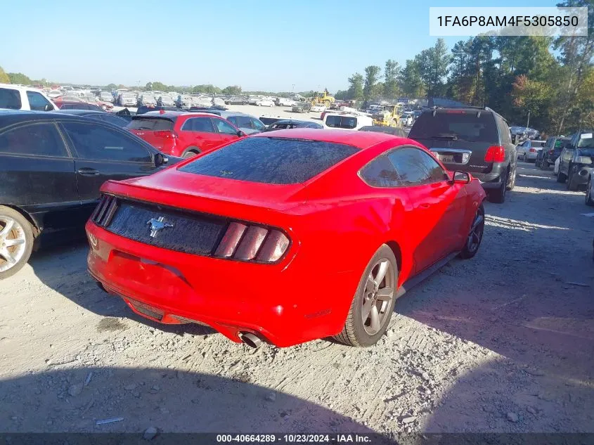 2015 Ford Mustang V6 VIN: 1FA6P8AM4F5305850 Lot: 40664289