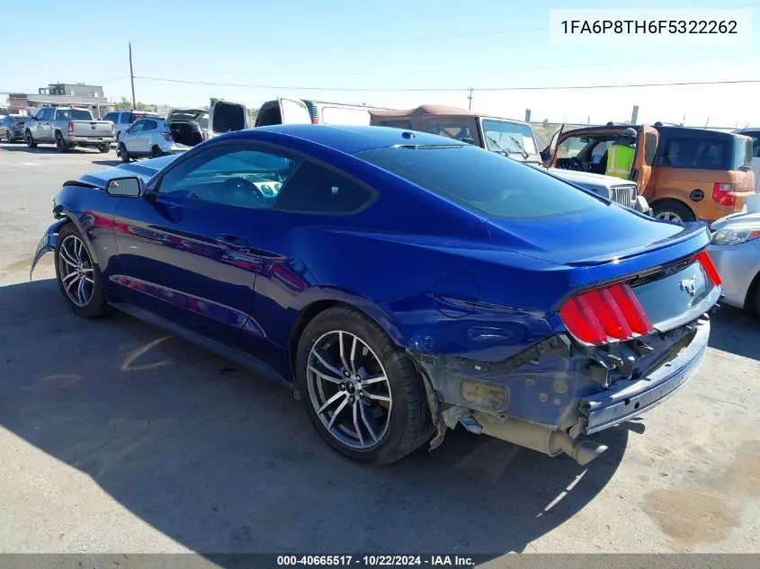 2015 Ford Mustang Ecoboost VIN: 1FA6P8TH6F5322262 Lot: 40665517