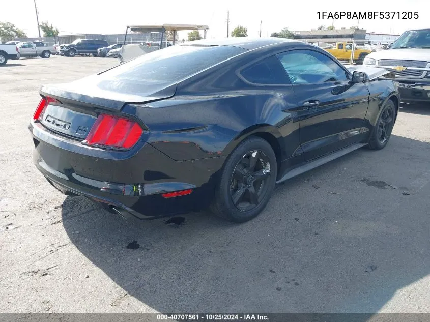 2015 Ford Mustang V6 VIN: 1FA6P8AM8F5371205 Lot: 40707561