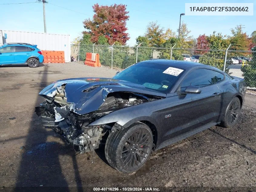 2015 Ford Mustang Gt Premium VIN: 1FA6P8CF2F5300662 Lot: 40716296