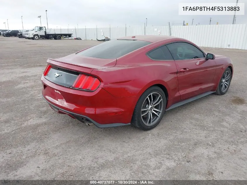 2015 Ford Mustang Ecoboost VIN: 1FA6P8TH4F5313883 Lot: 40737077