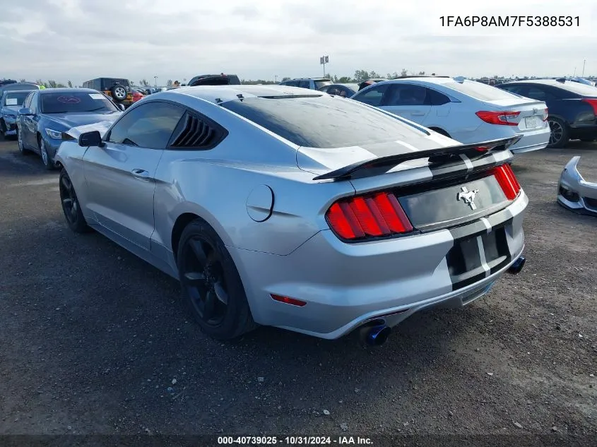 2015 Ford Mustang V6 VIN: 1FA6P8AM7F5388531 Lot: 40739025