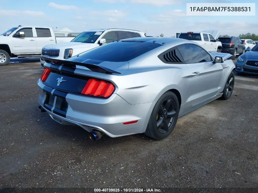 2015 Ford Mustang V6 VIN: 1FA6P8AM7F5388531 Lot: 40739025