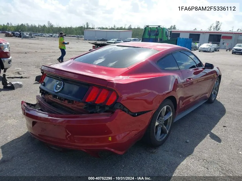 2015 Ford Mustang V6 VIN: 1FA6P8AM2F5336112 Lot: 40752295