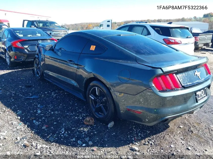 2015 Ford Mustang V6 VIN: 1FA6P8AM7F5322366 Lot: 40817414