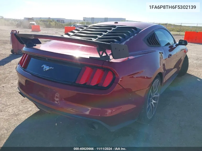 2015 Ford Mustang Ecoboost VIN: 1FA6P8TH6F5302139 Lot: 40820666