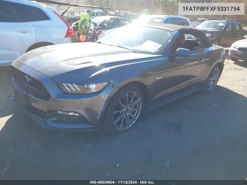 2015 Ford Mustang Gt Premium VIN: 1FATP8FFXF5331754 Lot: 40830604