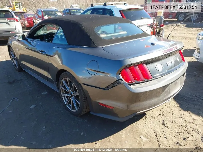 2015 Ford Mustang Gt Premium VIN: 1FATP8FFXF5331754 Lot: 40830604