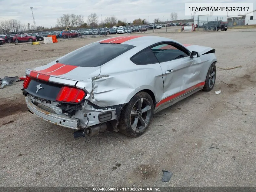 2015 Ford Mustang V6 VIN: 1FA6P8AM4F5397347 Lot: 40850097