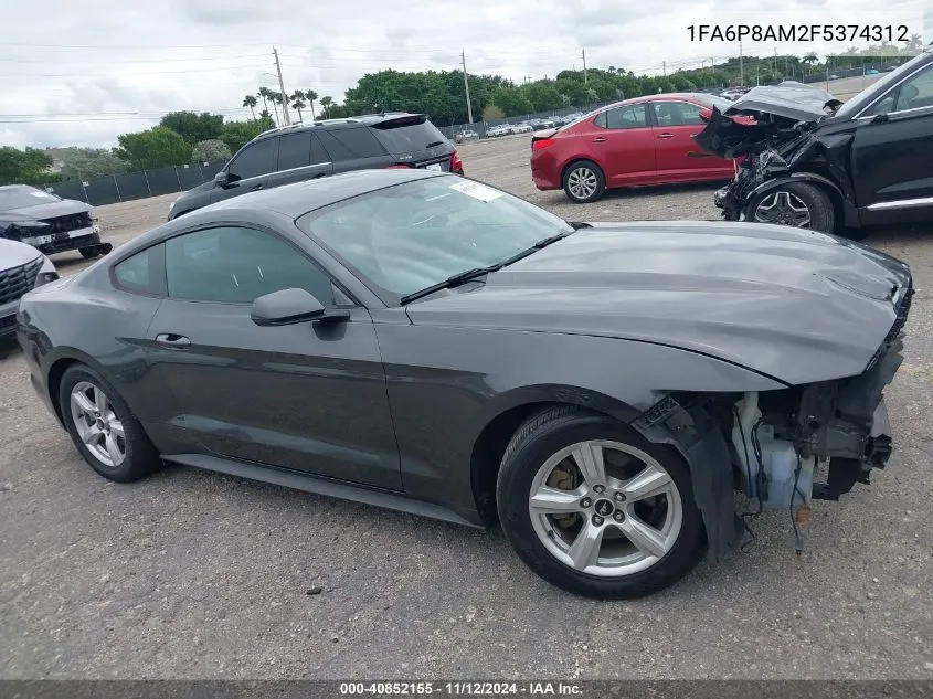 2015 Ford Mustang V6 VIN: 1FA6P8AM2F5374312 Lot: 40852155